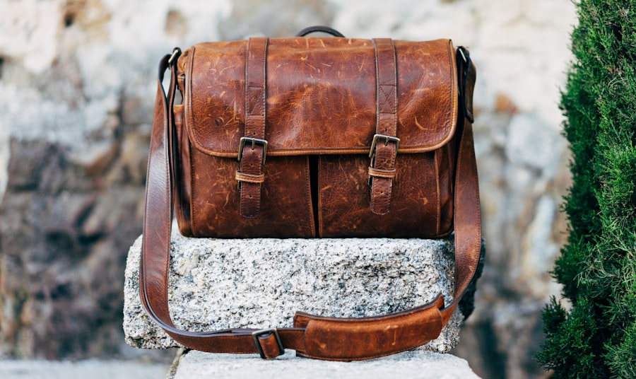 Messenger bag — Horween Chromexcel leather with brass hardware